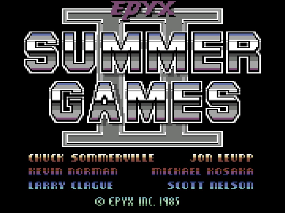 Title Screen of Summer Games II for Commodore 64